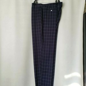 Studio Ferera Mens Navy Trousers Checkered 54R/50W